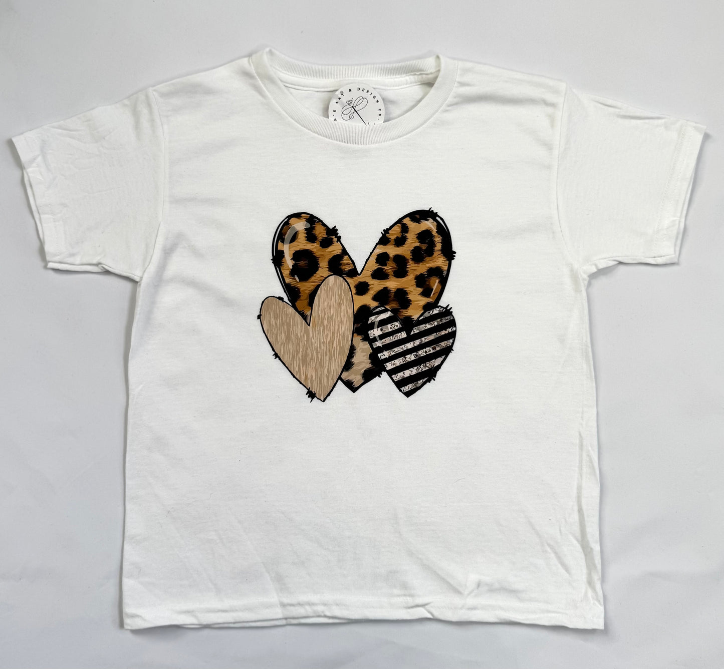 Leopard Heart Trio Youth Tee