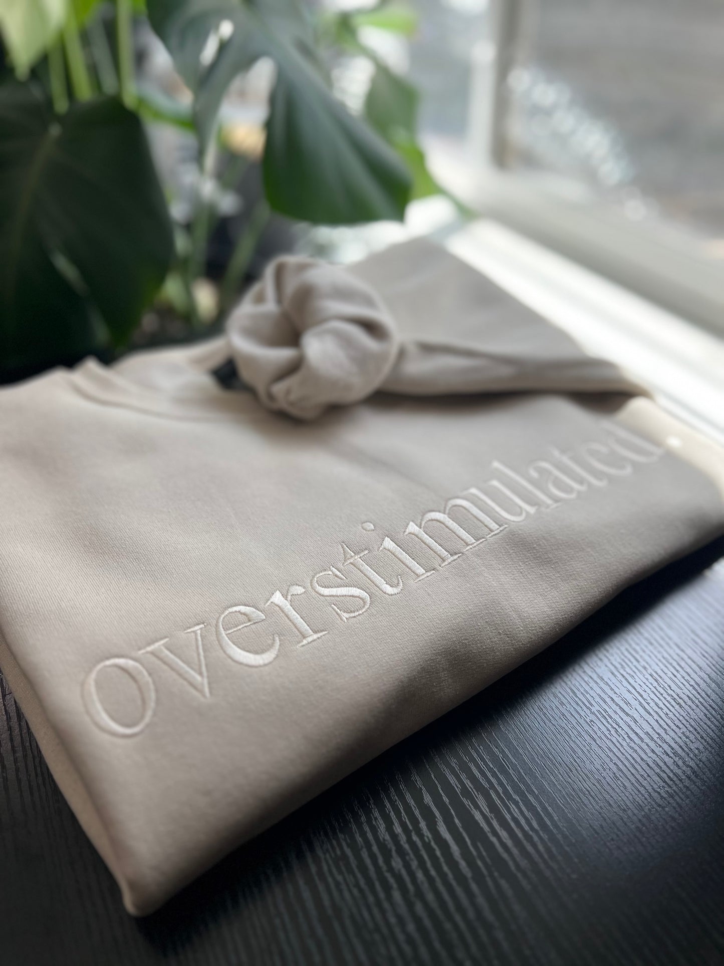 "Overstimulated." Crew Neck Sweatshirt