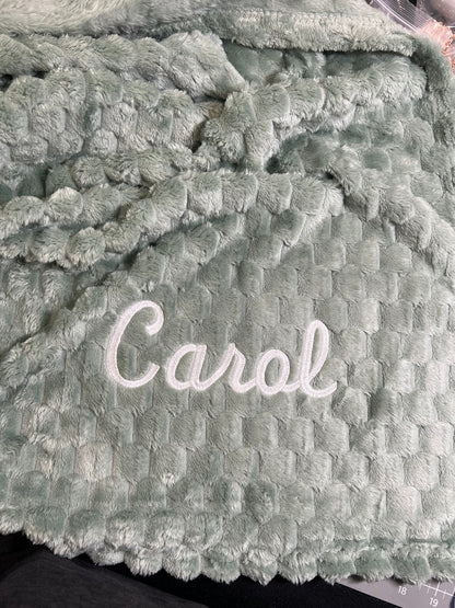 Personalized Textured Throw Blankets