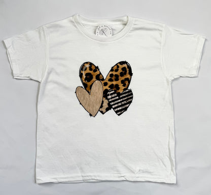 Leopard Heart Trio Youth Tee