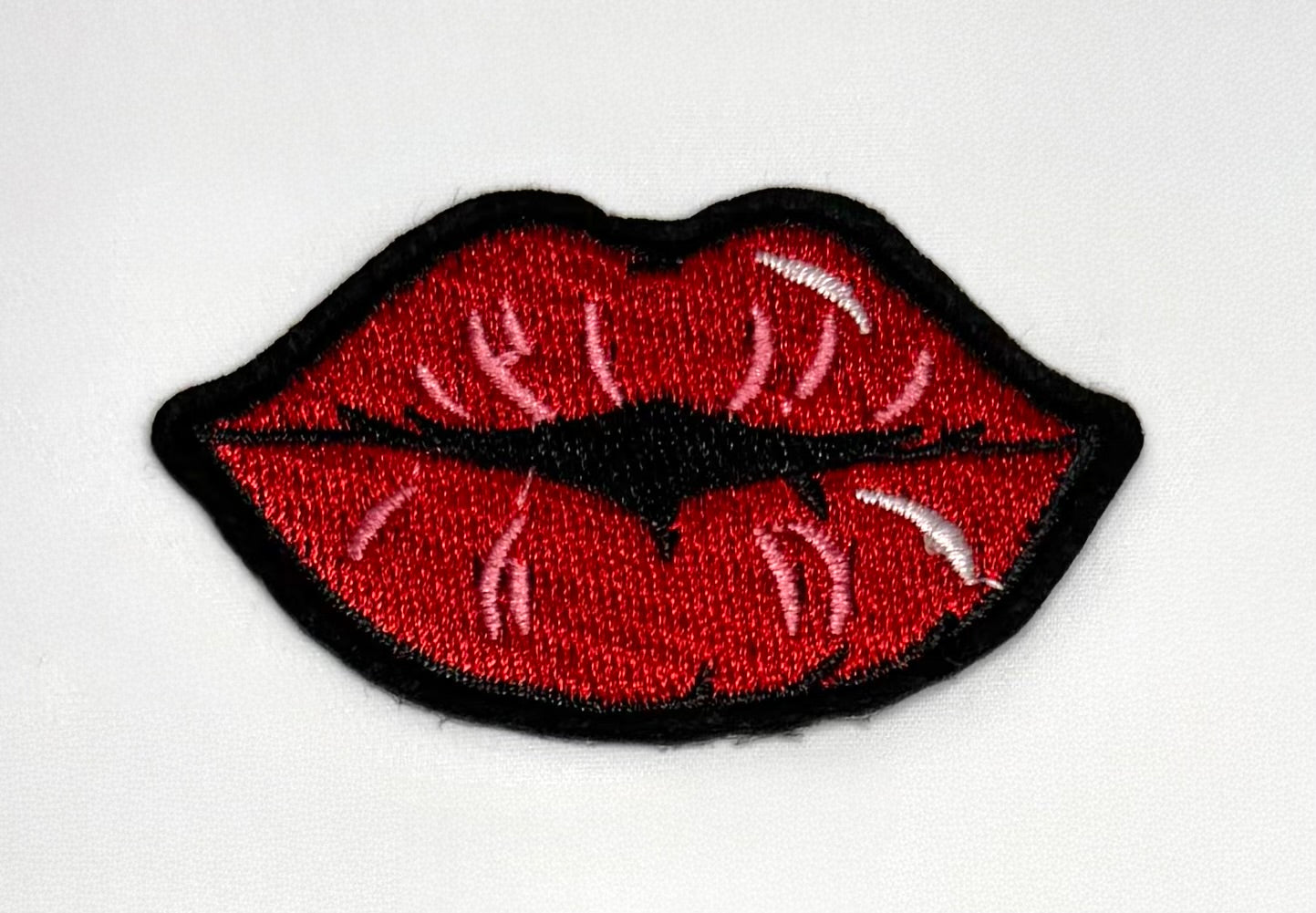 Red Lips Embroidered Patch
