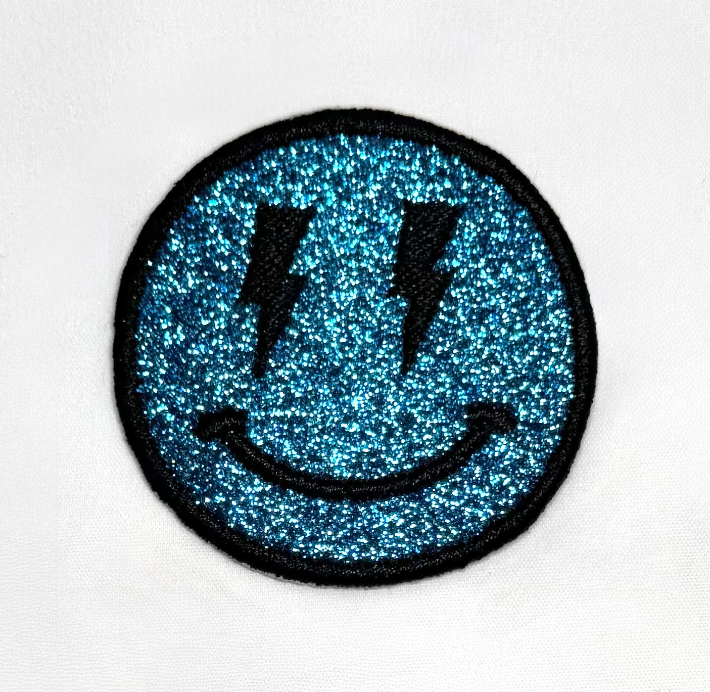 Glittler Lightning Smiley Embroidered Patch